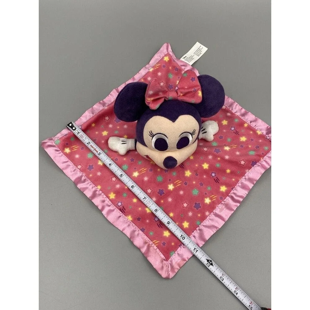Disney Minnie Mouse Plush Lovey Rattle Pink Baby Security Blanket
